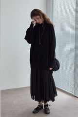 Lazy Turtleneck Asymmetrical Pullover Top