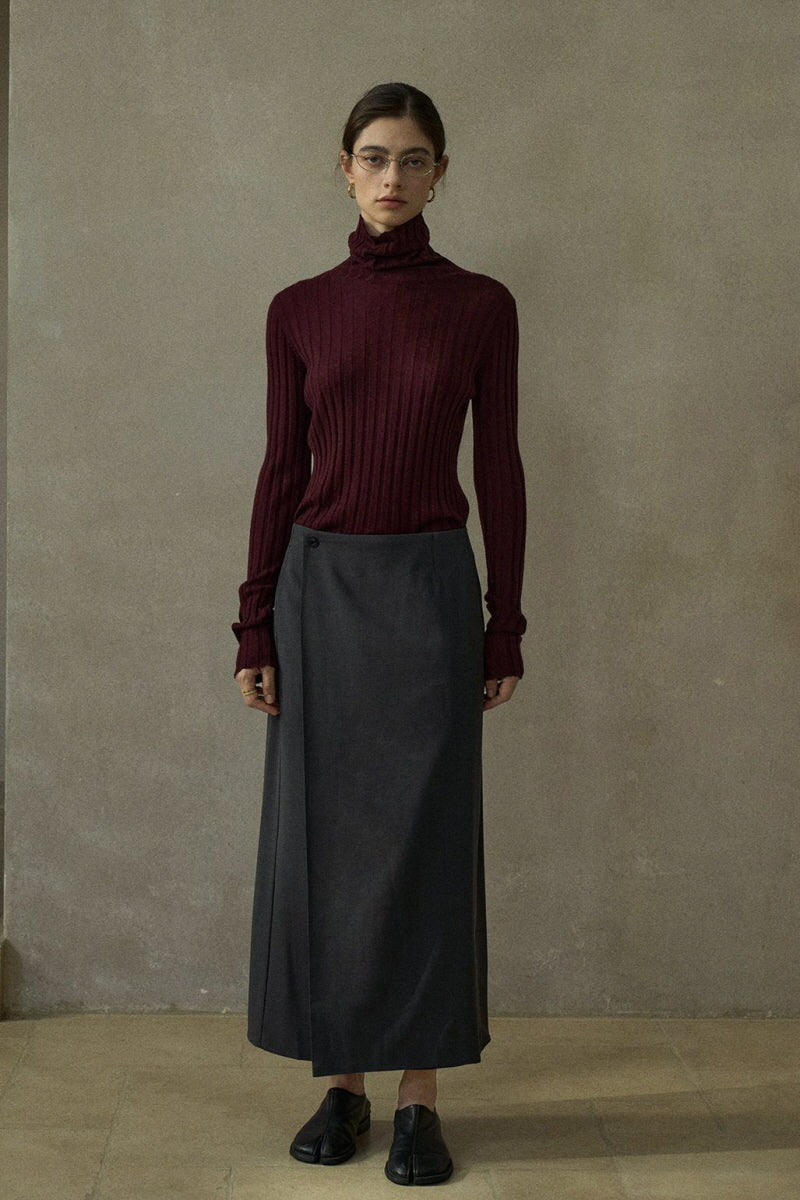 Layered Overlap Long Skirt