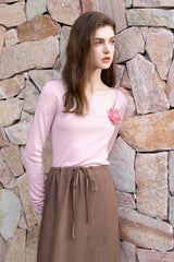 Square-Neck Slim Knit Top