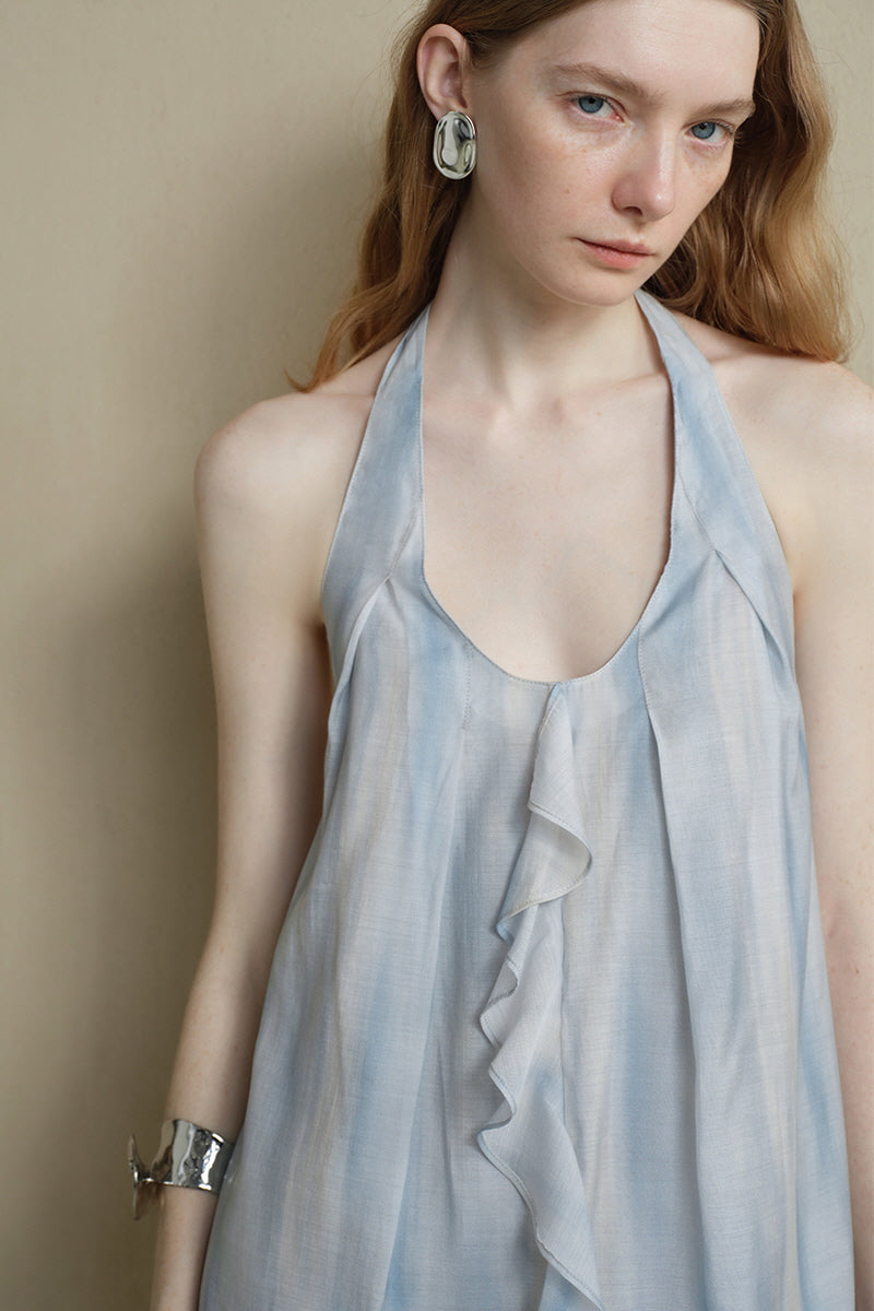 Ruffle Halterneck Loose Top
