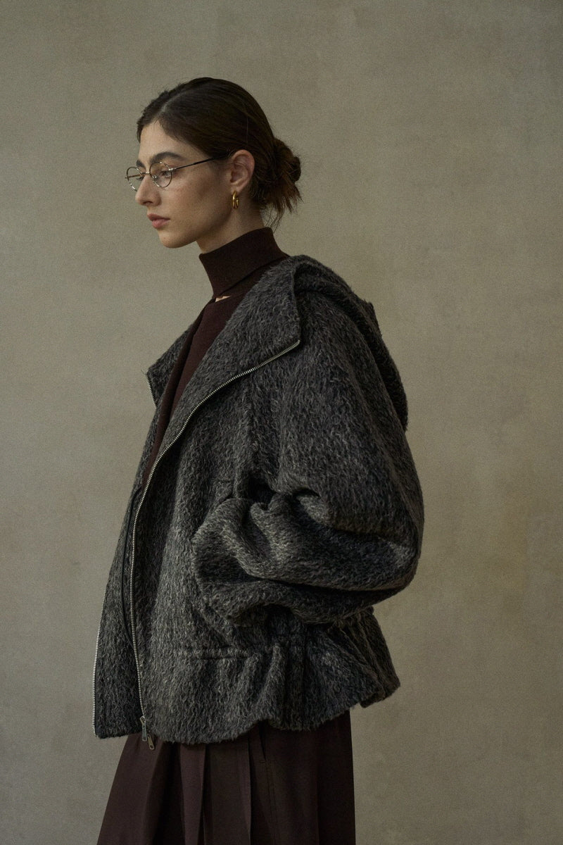 Reversible Hooded Open-Placket Jacket