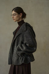 Reversible Hooded Open-Placket Jacket