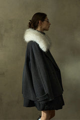 Reversible Statement-Collar Loose Jacket