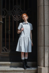 Deconstructed Short-Sleeved Shirt Dress