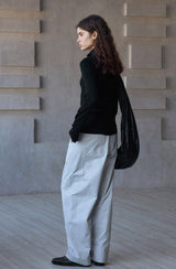 Pleated Curved Slacks