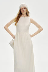 Three-Dimensional Pleated Sleeveless Dress