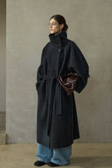High-Neck Double-Breasted Reversible Coat
