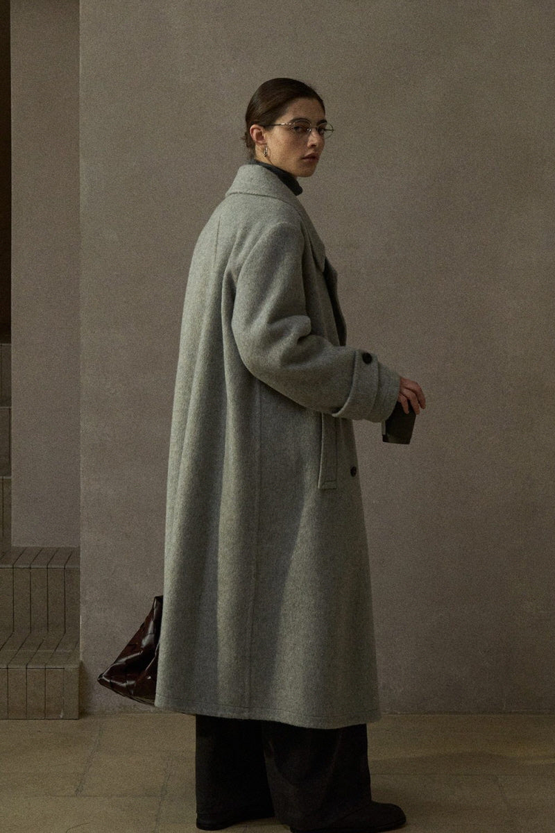 Classic Long Lapel Double-Breasted Coat