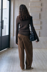Pleated Curved Slacks
