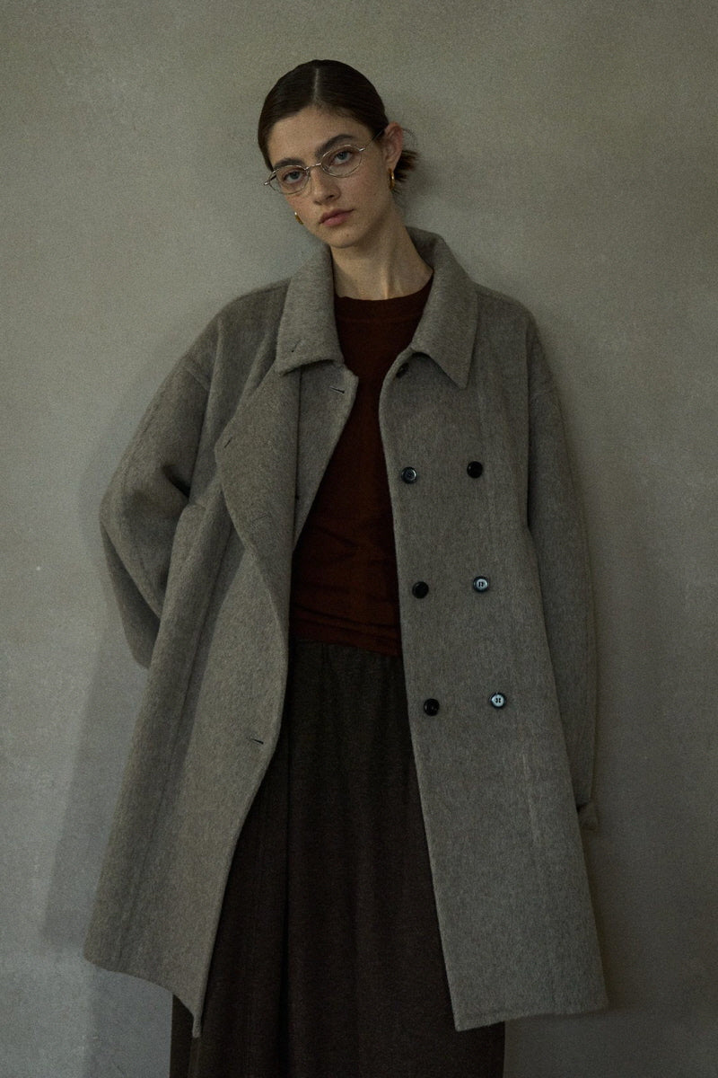 Double Placket Stand-Up Collar Woolen Jacket