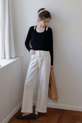 Lace-Up V-Neck Two-Piece Knit Top