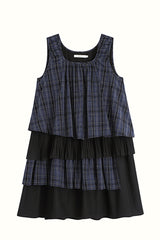 Square Neck Patchwork A-Line Dress
