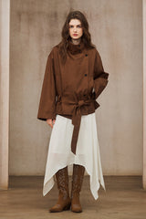 Irregular Waist-Seal Midi Skirt