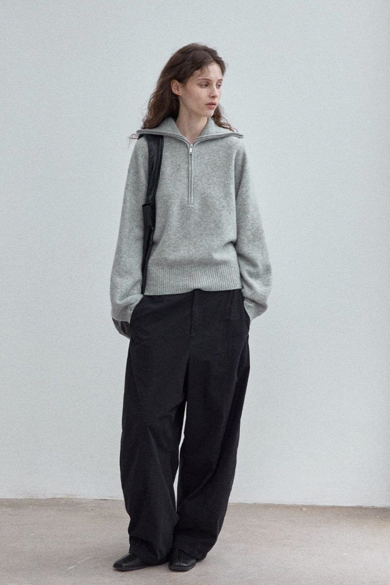 Curved-Scimitar Relaxed Pants