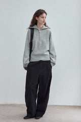 Curved-Scimitar Relaxed Pants