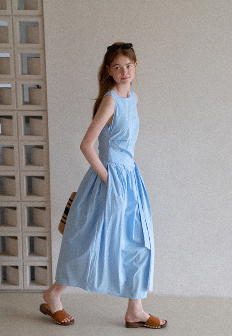 Strappy Bow A-Line Midi Dress