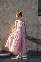 Shirred Cinched Waist Slip Dress