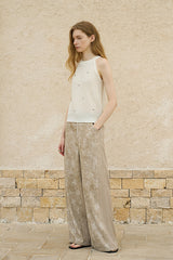 Cut-Out Panelled Straight-Leg Trousers