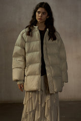 Quilted Crew Neck Down Jacket