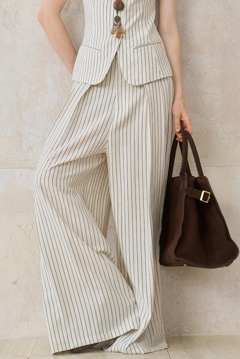 Wide-Leg Stripe Pants