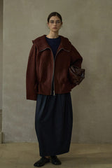 Reversible Hooded Open-Placket Jacket
