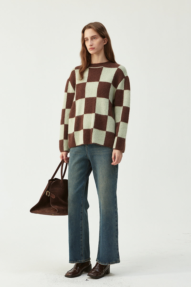 Minimalist Checkerboard Knitwear