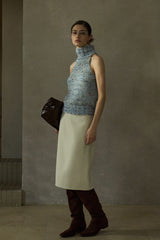 Spotted Turtleneck Knit Vest