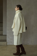 Scarf Collar Reversible Tweed Jacket
