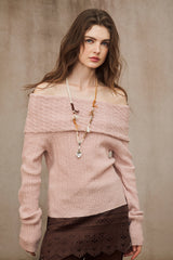 One-Shoulder Lapel Sweater