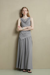 Pleated Drape Umbrella Skirt