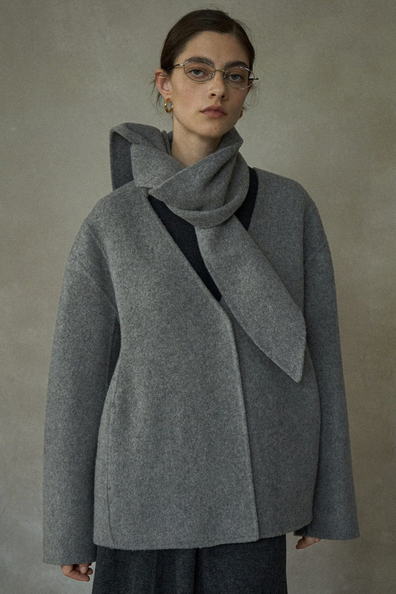 Rabbit Ear Scarf Reversible Jacket