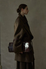 Double Placket Stand-Up Collar Woolen Jacket
