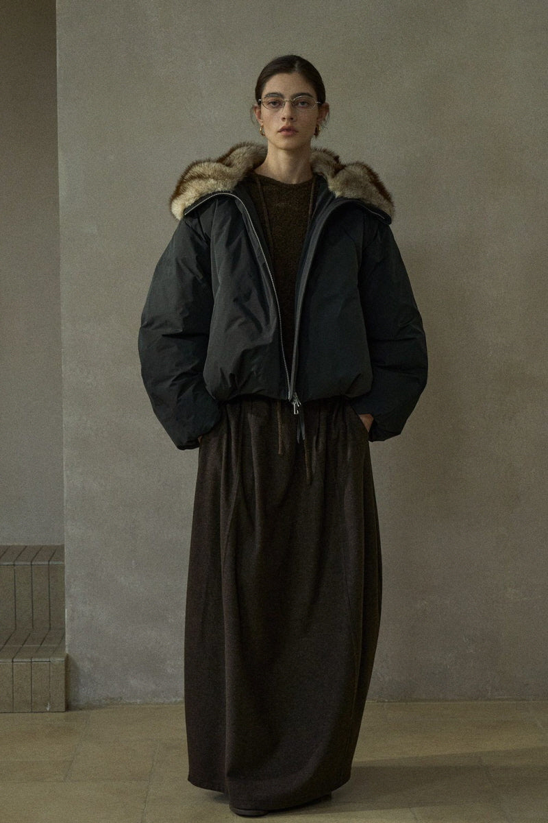 Hooded Balloon Puffer Jacket