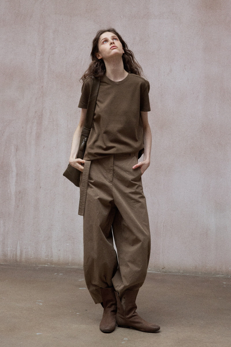 Round Neck Flutter Sleeve T-Shirt