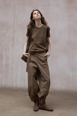Round Neck Flutter Sleeve T-Shirt