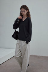 Rainbow After Rain V-Neck Pullover Sweater