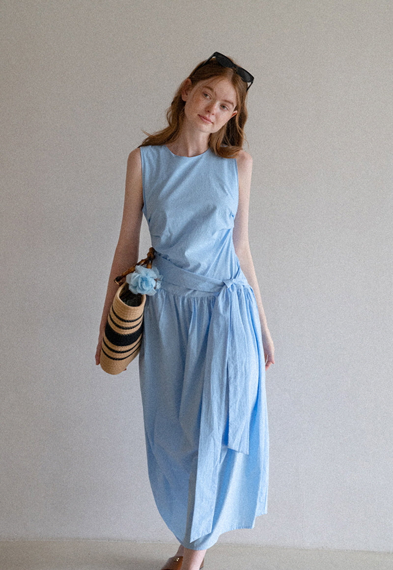Strappy Bow A-Line Midi Dress