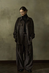Adjustable-Strap Two-Tone Loose Slacks
