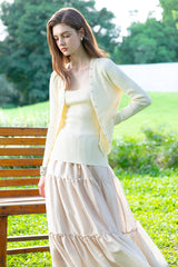 Strappy Drape Long Skirt