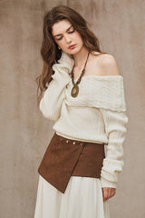 One-Shoulder Lapel Sweater