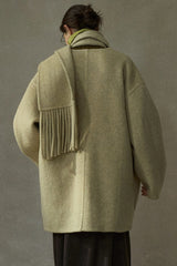 Reversible Tassel-Scarf Duffle Jacket