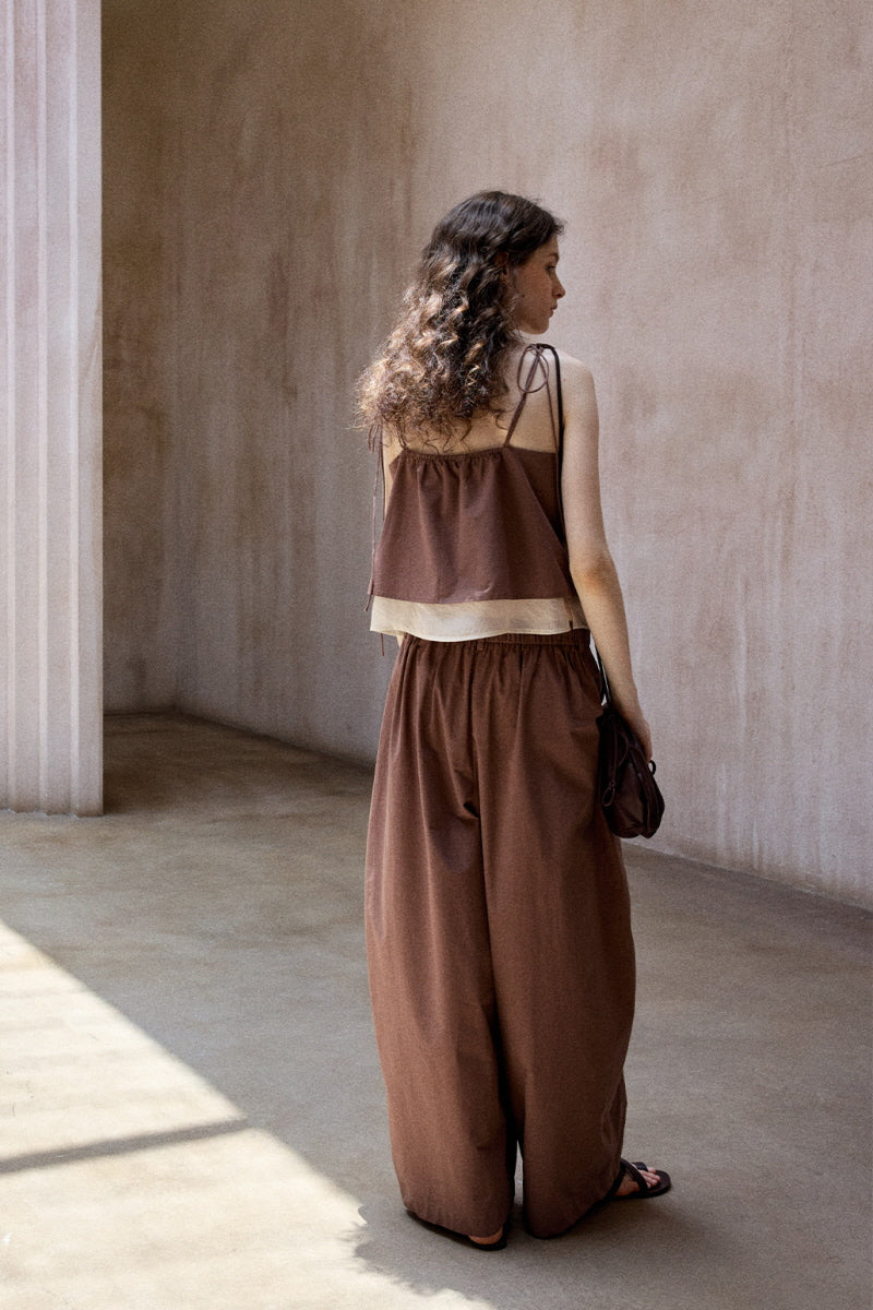 Pleated Wide-Leg Casual Pants
