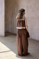 Pleated Wide-Leg Casual Pants