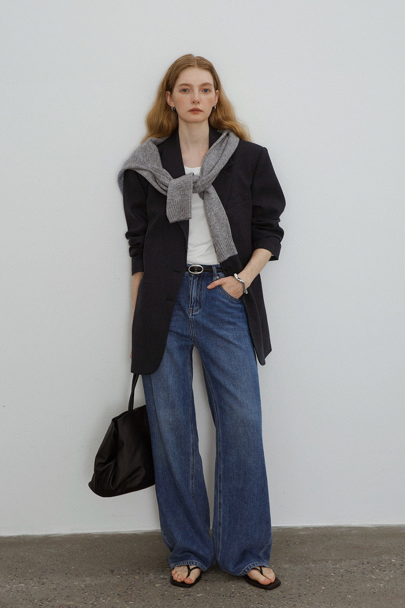 Structured Shoulder Pad Blazer