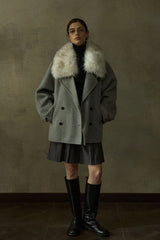 Reversible Statement-Collar Loose Jacket