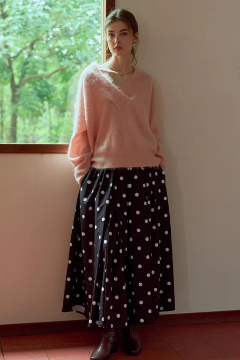 V-Neck Loose Fit Knit Top