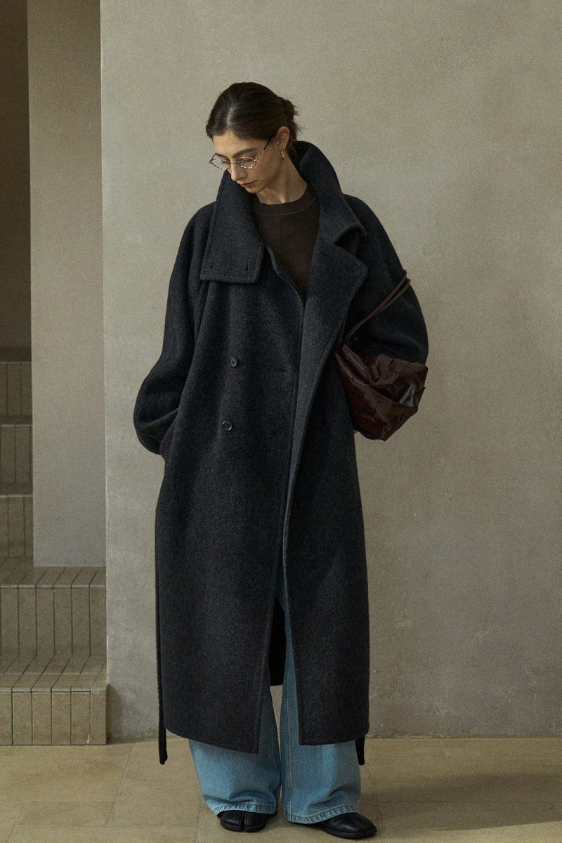 High-Neck Double-Breasted Reversible Coat
