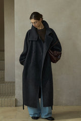 High-Neck Double-Breasted Reversible Coat