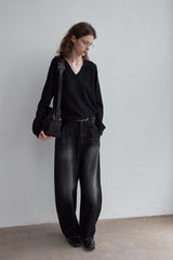 All-In-One V-Neck Pullover Sweater