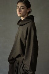 High-Neck Loose Knitted Sweatshirt